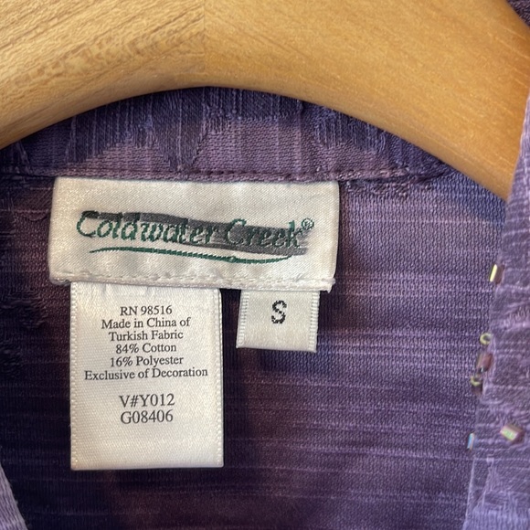 Coldwater Creek Dark Lavender Button Down Dress Jacket With Bead Accents - Picture 4 of 7